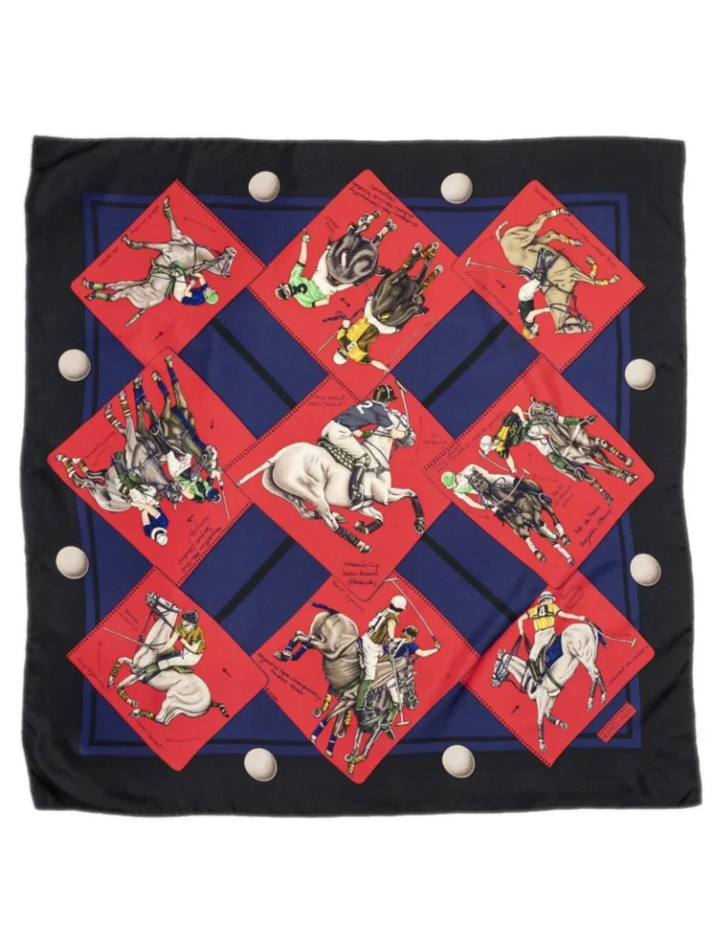 Hermes Scarf Black Pink Navy Twill Silk